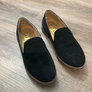 Black suede Hush Puppies